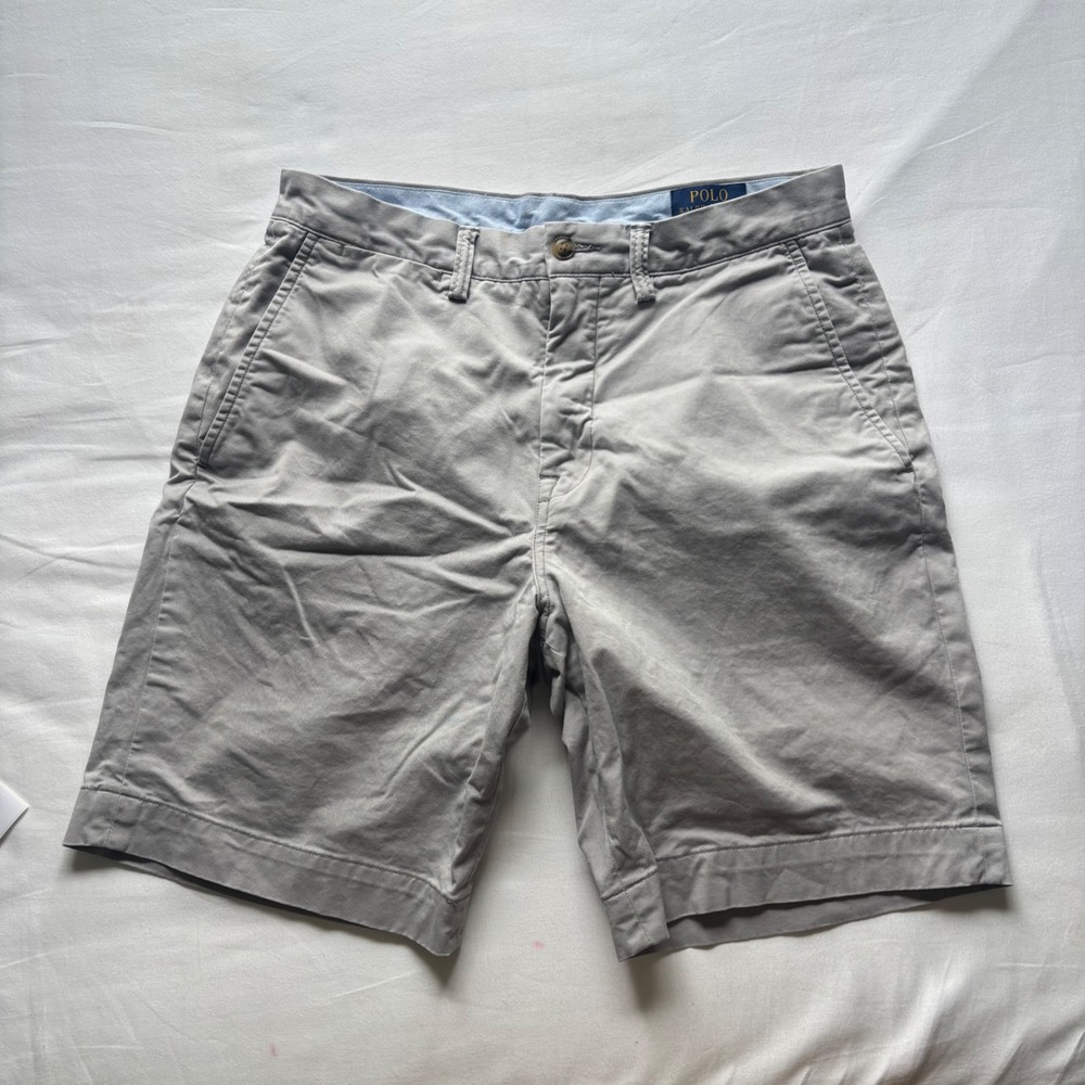Polo Ralph Lauren Mens Stretch Classic Fit Chino Shorts Gray Size 31
